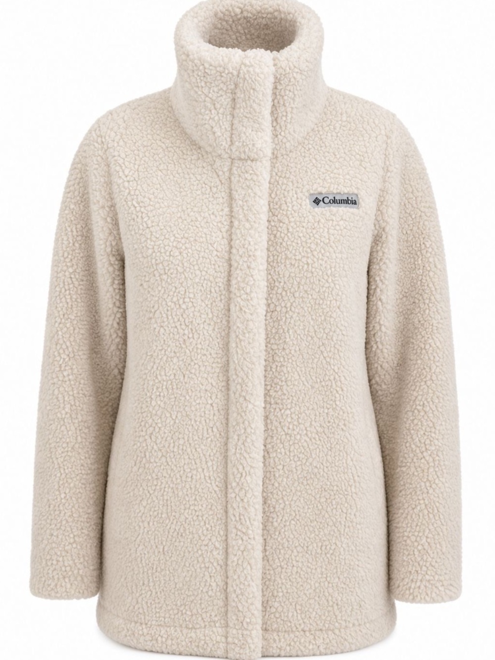 Columbia Long Cream Teddy Sherpa Jacket Full Zip XS